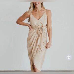 Champagne Baltic born midi satin dress